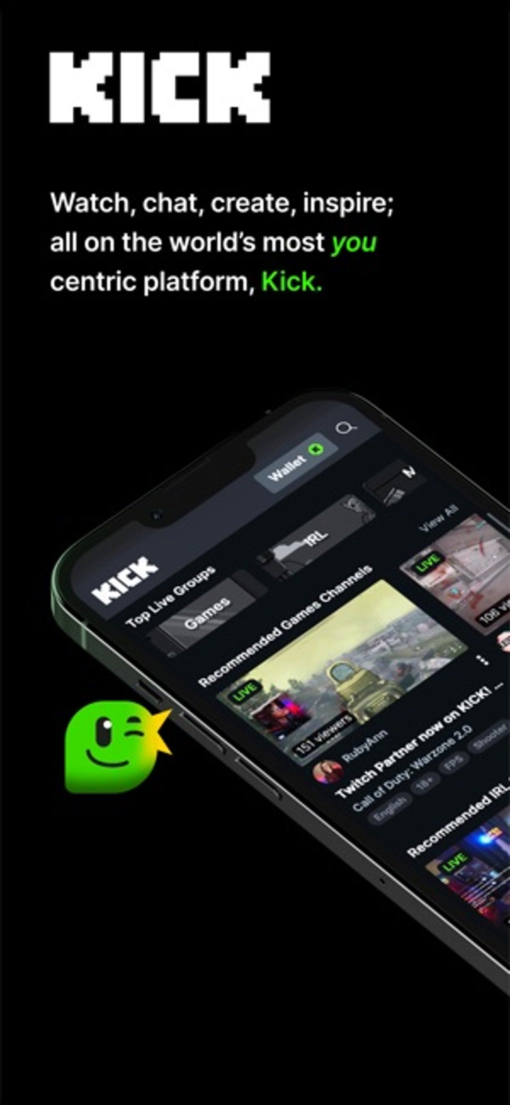 Kick Live Streaming for iPhone Download